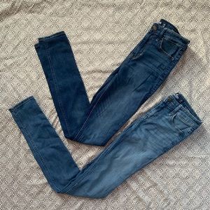 2 pairs Hollister super skinny jeans
